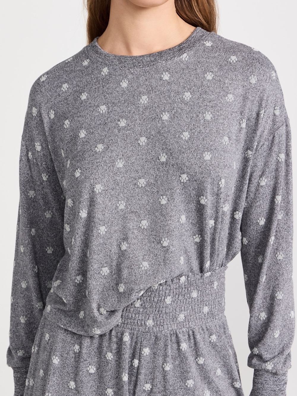 NWT Z Supply Softie Paws Crewneck Sweatshirt Heather grey dog small